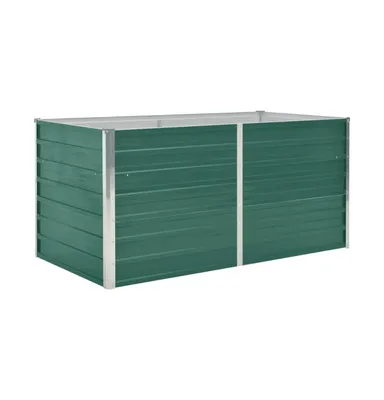 Raised Garden Bed 63"x31.5"x30.3" Galvanized Steel Green