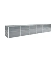 vidaXL Garden Raised Bed Galvanized Steel 189"x31.5"x30.3" Gray