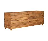 Raised Bed 59.1"x15.7"x21.7" Recycled Teak Wood and Steel