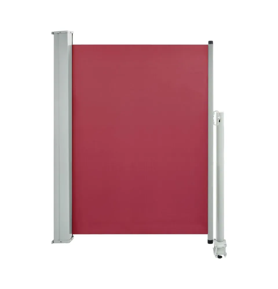 vidaXL Patio Retractable Side Awning 39.4"x118.1" Red