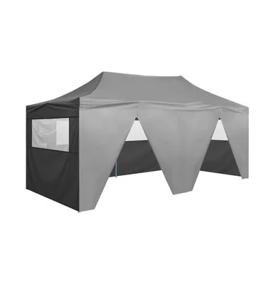vidaXL Professional Folding Party Tent with 4 Sidewalls 9.8'x19.7' Steel Anthracite