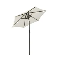 vidaXL Parasol with Led Lights Sand 78.7"x83.1" Aluminum