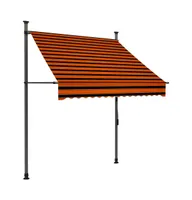 vidaXL Manual Retractable Awning with Led 59.1" Orange and Brown
