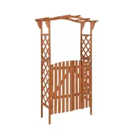 vidaXL Pergola with Gate 45.7"x15.7"x80.3" Solid Firewood