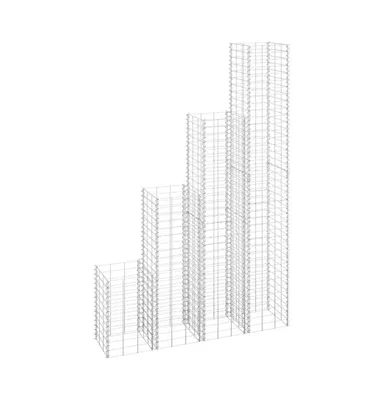vidaXL Gabion Raised Beds 4 pcs 11.8"x11.8"x19.7"/39.4"/59.1"/78.7" Iron