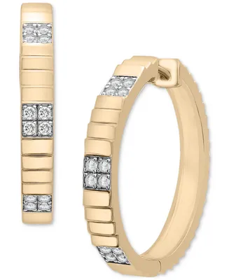 Audrey by Aurate Diamond Textured Infinity Small Hoop Earrings (1/4 ct. t.w.) in Gold Vermeil, Created for Macy's