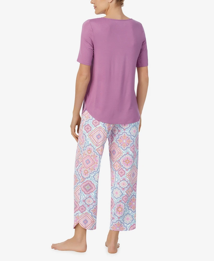 Ellen Tracy Women's Short Sleeve 2 Piece Pajama Set
