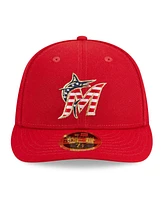 Men's New Era Red Miami Marlins 2023 Fourth of July Low Profile 59FIFTY Fitted Hat