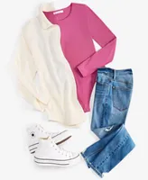 Ultra Flirt Juniors Corduroy Shacket Crave Fame Bodysuit Celebrity Pink Skinny Jeans