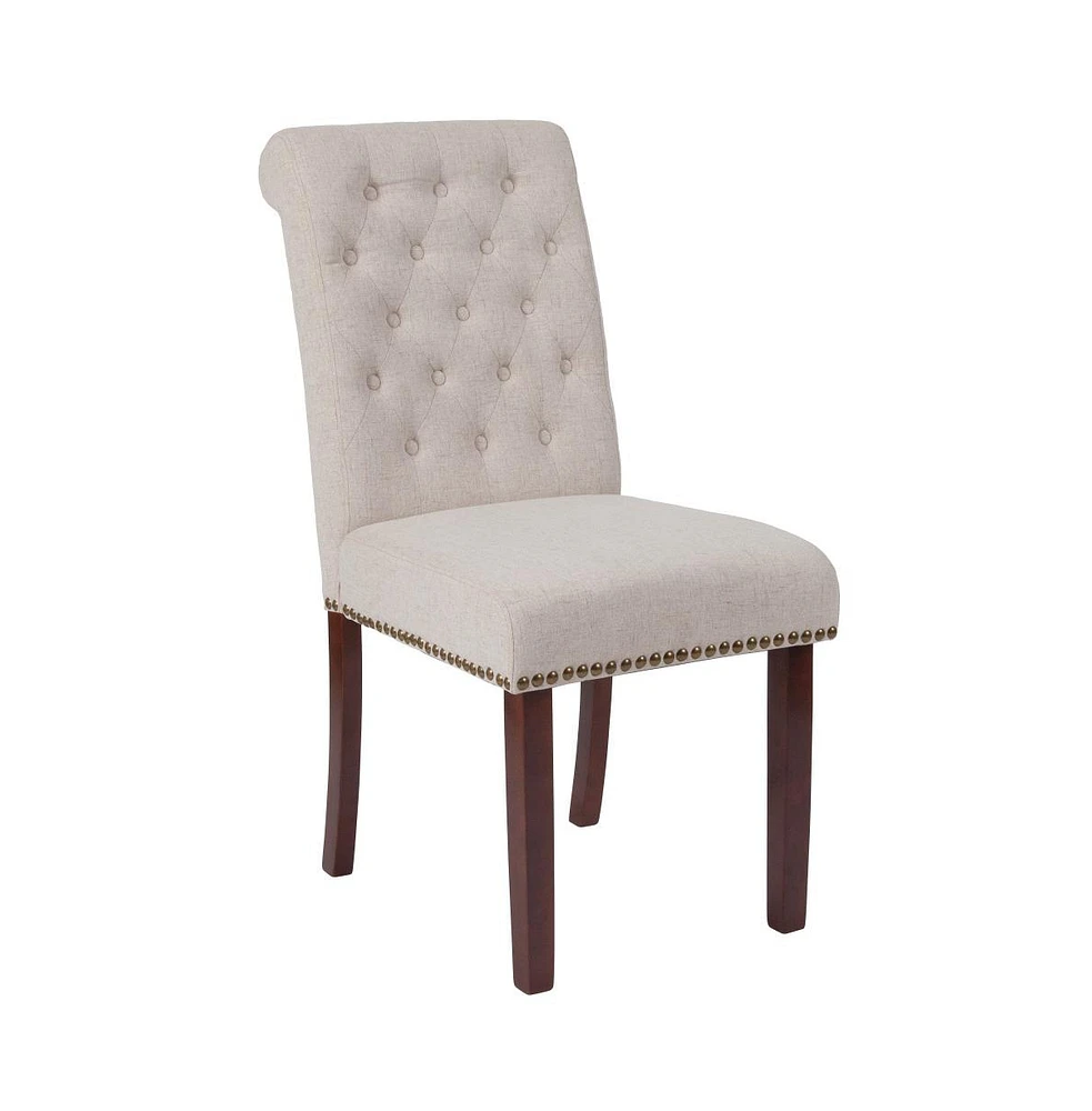 Merrick Lane Falmouth Upholstered Parsons Chair With Nailhead Trim