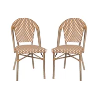 Merrick Lane Celia Indoor/Outdoor Stacking French Bistro Chair With Aluminum Frame