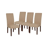 Merrick Lane Ellison Mid-Century Panel Back Parsons Accent Dining Chair - Set Of 4