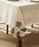 Elrene Happy Fall Leaves Cutwork Fabric Tablecloth