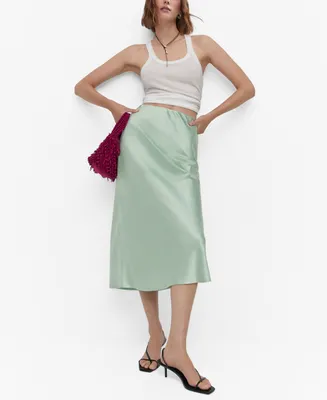 Mango Women's Midi Satin Skirt