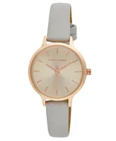 Laura Ashley Women's Quartz Gray Faux Leather Watch 30mm