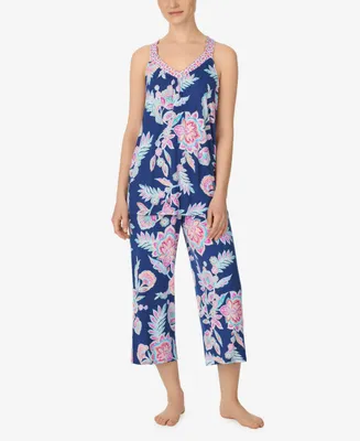 Ellen Tracy Women's Sleeveless 2 Piece Pajama Set with Capri Pants