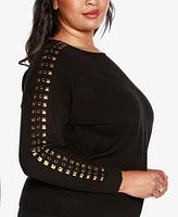 Belldini Black Label Plus Embellished Boatneck Sweater