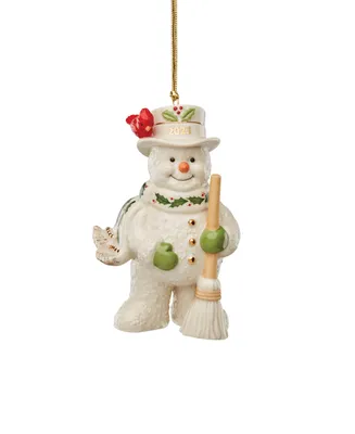 Lenox 2023 Snowman with Broom Ornament