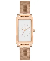 Skagen Women's Hagen Quartz Three Hand Rose Gold-Tone Stainless Steel Watch, 22mm