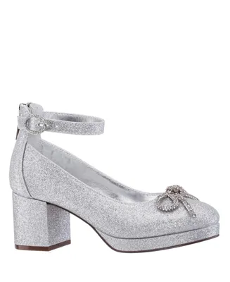 Nina Little Girls Daylin Ankle Strap Rhinestone Bow Dress Shoe
