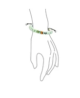 Bling Jewelry Natural Light Green Jade Multi Donut Disc Bracelet Adjustable Cord 7-9”