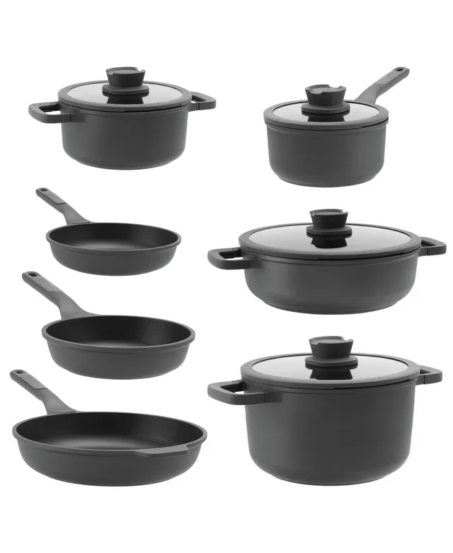 BergHOFF Leo 3Pc Non-stick Cookware Set 8, 10 & 11, Dark Gray