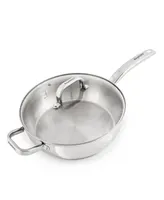 BergHOFF Belly 18/10 Stainless Steel 9.5" Deep Skillet with Glass Lid