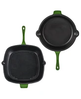 BergHOFF Neo 4pc Cast Iron Cookware Set, Grill Pan