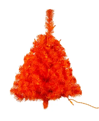 Kurt Adler 24" Pre Lit Incandescent Orange Wall Tree