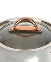 BergHOFF Ouro Gold 3pc 18/10 Stainless Steel Cookware Set, Glass Lids, Rose Gold Handles