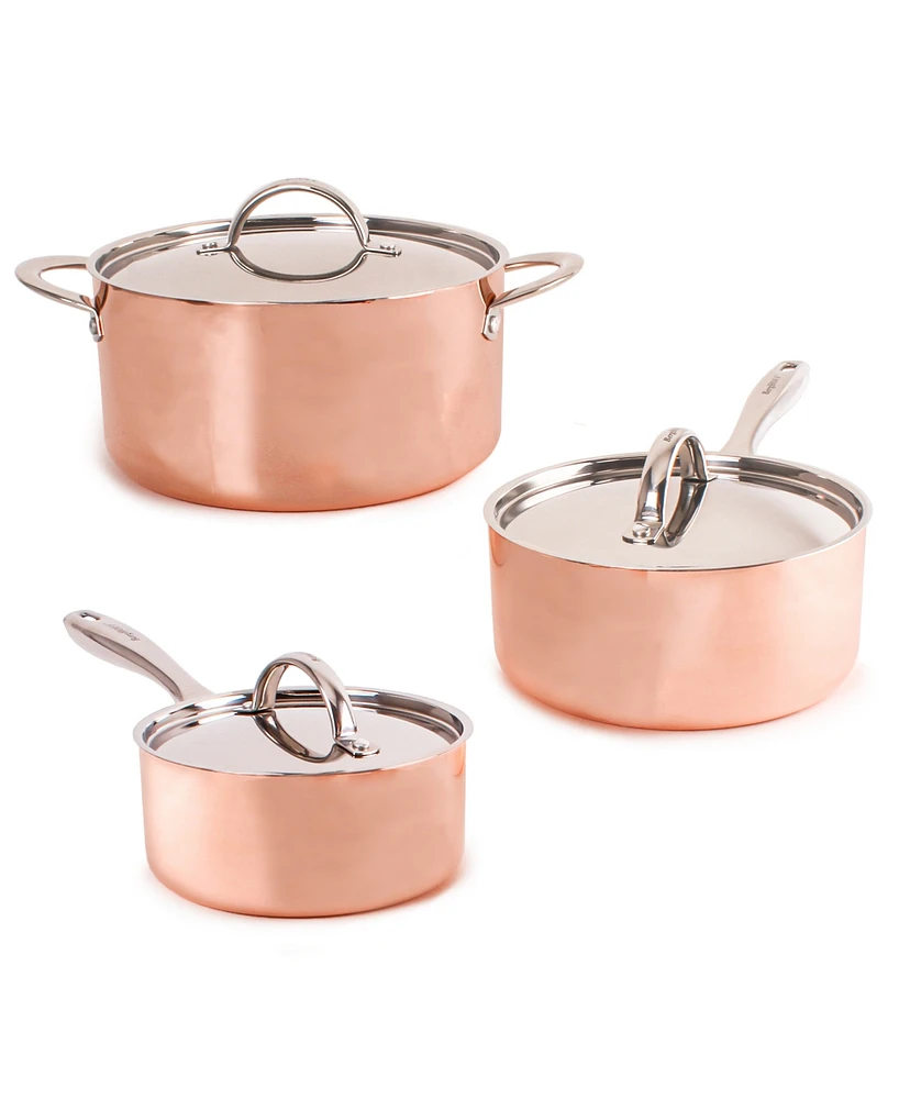 BergHOFF Vintage-Like Tri-Ply Polished Copper 6 Piece Cookware Set