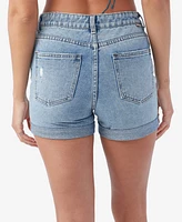 O'Neill Juniors' Cotton Katrina Double-Cuffed Denim Shorts