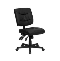 Emma+Oliver Mid-Back Leather Multifunction Swivel Ergonomic Task Office Chair