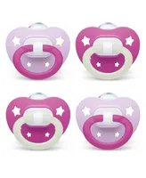 Nuk Baby Orthodontic Pacifiers, 6-18 Months, Pink, 4 Pack