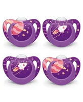 Nuk Baby Orthodontic Pacifier, Space Girl, 6-18 Months, 4pk