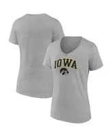 Women's Fanatics Heather Gray Iowa Hawkeyes Evergreen Campus V-Neck T-shirt