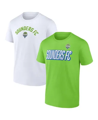 Men's Fanatics Green, White Seattle Sounders Fc Two-Pack Player T-shirt Set