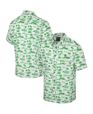 Men's Colosseum White Oregon Ducks Spontaneous is Romantic Camp Button-Up Shirt