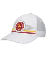 Men's Top of the World White Usc Trojans Top Trace Trucker Snapback Hat