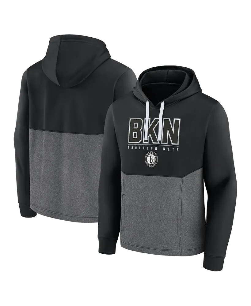 Men's Fanatics Black Brooklyn Nets Successful Tri-Blend Pullover Hoodie