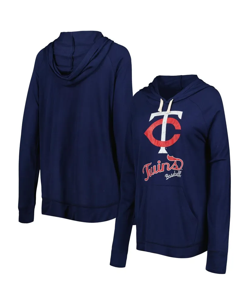 Women's Touch Navy Minnesota Twins Pre-Game Raglan Pullover Hoodie