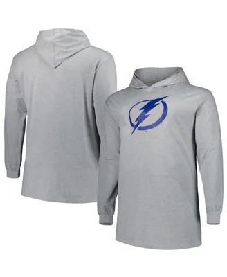 Men's Heather Gray Tampa Bay Lightning Big and Tall Pullover Hoodie