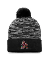 Men's Fanatics Black Arizona Coyotes Defender Cuffed Knit Hat with Pom