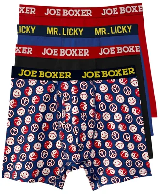 Joe Boxer Men's Zen Lickies Cotton Stretch Briefs, Pack of 4