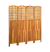 vidaXL 4-Panel Room Divider 63.4"x0.8"x66.9" Solid Acacia Wood