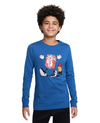 Nike Big Kids Sportswear Printed Long-Sleeve T-Shirt