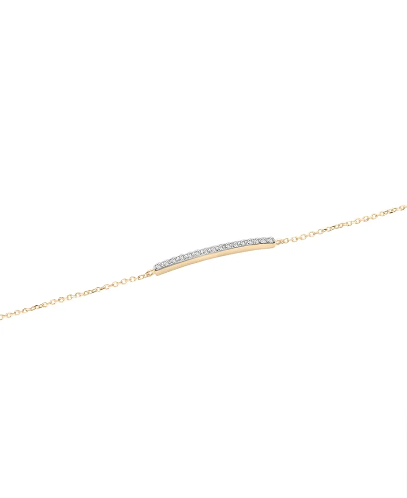 Wrapped Diamond Bar Bracelet (1/10 ct. t.w.) in 14k Gold, Created for Macy's