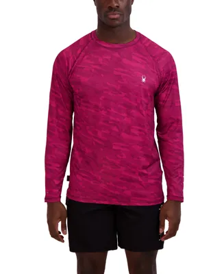 Spyder mens long sleeve printed camo rashguard