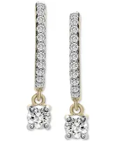 Wrapped Diamond Dangle Hoop Earrings (1/4 ct. t.w.) in 14k Gold, Created for Macy's