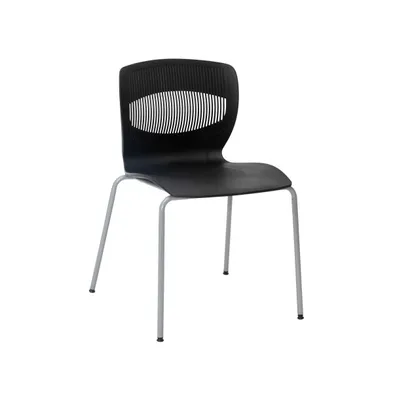 Emma+Oliver Arcana Series Heavy Duty 770 Lb. Capacity Ergonomic Polypropylene Stack Chair With Lumbar Support And Steel Frame